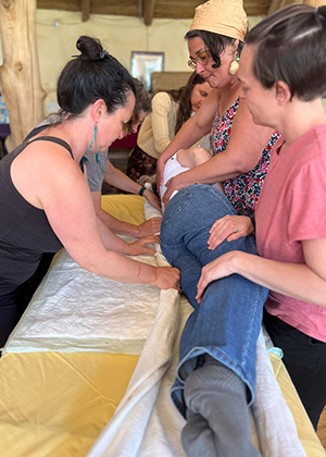 Practicing rolling a corpse