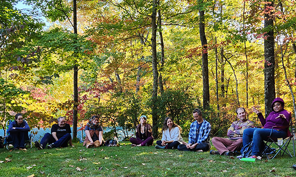 Workshop at Earthaven Ecovillage in autumn