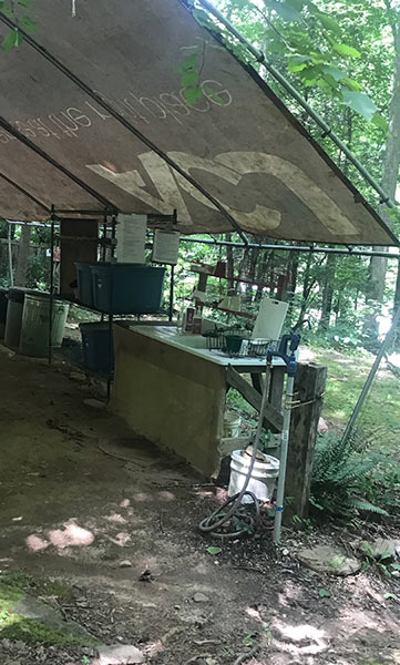 Outdoor kitchen at the Earthaven campground