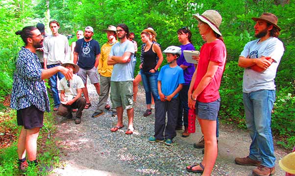 Zev Friedman leading a Permaculture tour at Earthaven Ecovillage